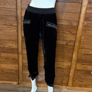 Tom Ford Black Velvet Joggers with Zipper Details